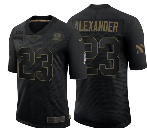 Men's Green Bay Packers #23 Jaire Alexander 2020 Black Salute To Service Limited Stitched NFL Jersey - Click Image to Close